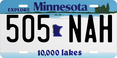 MN license plate 505NAH