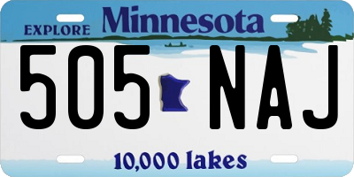 MN license plate 505NAJ