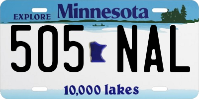 MN license plate 505NAL
