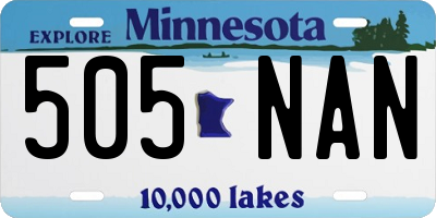 MN license plate 505NAN
