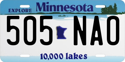 MN license plate 505NAO