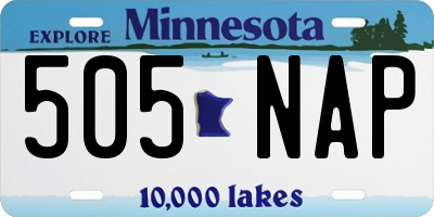 MN license plate 505NAP