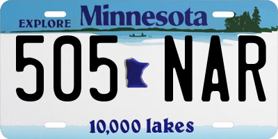 MN license plate 505NAR