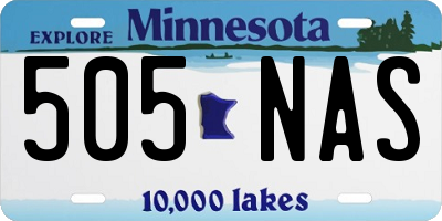MN license plate 505NAS