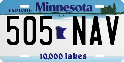 MN license plate 505NAV