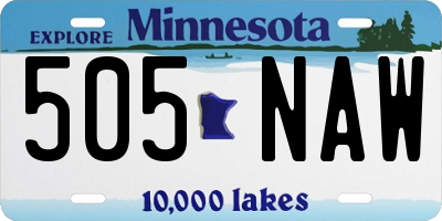 MN license plate 505NAW