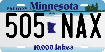 MN license plate 505NAX