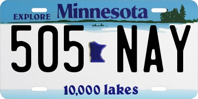 MN license plate 505NAY