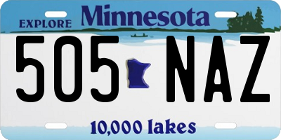 MN license plate 505NAZ