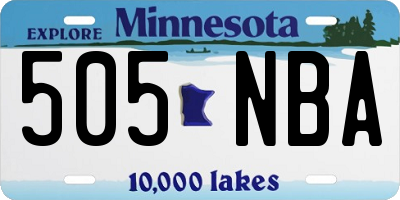 MN license plate 505NBA