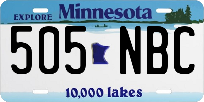 MN license plate 505NBC