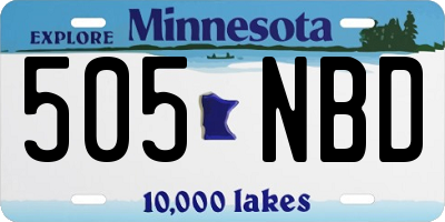 MN license plate 505NBD
