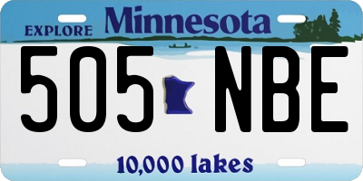 MN license plate 505NBE