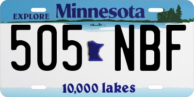 MN license plate 505NBF