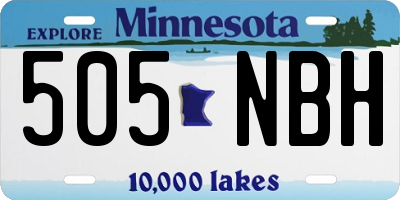 MN license plate 505NBH