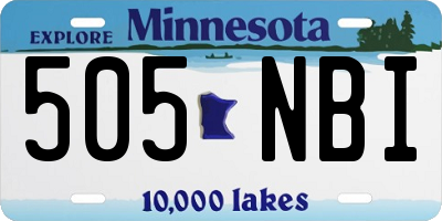 MN license plate 505NBI