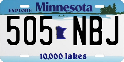 MN license plate 505NBJ