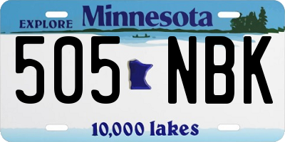 MN license plate 505NBK