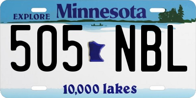 MN license plate 505NBL