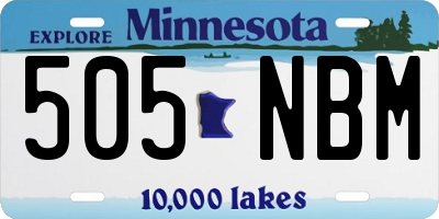 MN license plate 505NBM