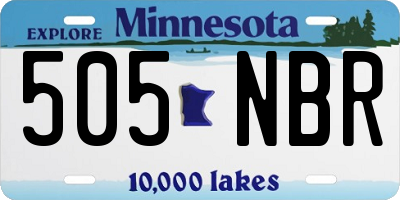 MN license plate 505NBR
