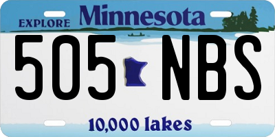 MN license plate 505NBS