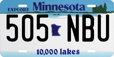 MN license plate 505NBU