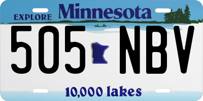 MN license plate 505NBV