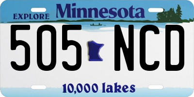 MN license plate 505NCD