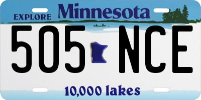 MN license plate 505NCE