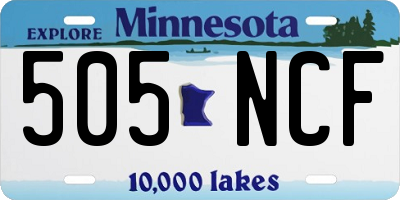 MN license plate 505NCF