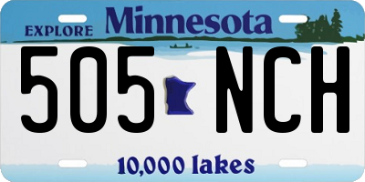 MN license plate 505NCH