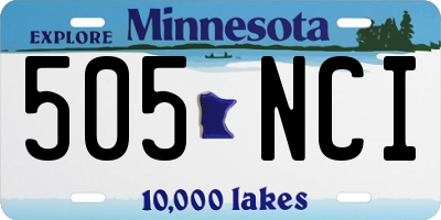 MN license plate 505NCI