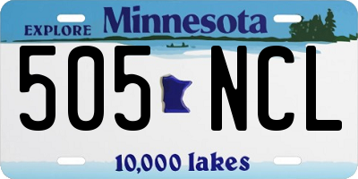 MN license plate 505NCL