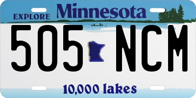 MN license plate 505NCM