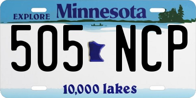 MN license plate 505NCP