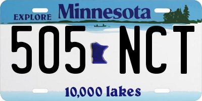 MN license plate 505NCT