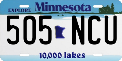 MN license plate 505NCU