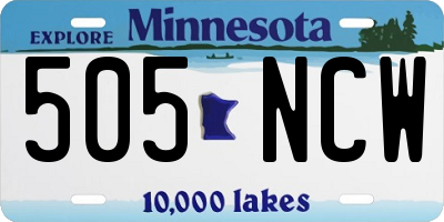 MN license plate 505NCW