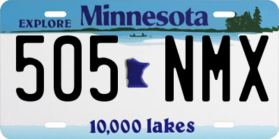 MN license plate 505NMX