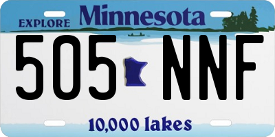 MN license plate 505NNF