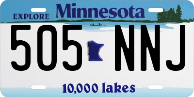 MN license plate 505NNJ