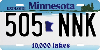 MN license plate 505NNK
