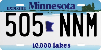 MN license plate 505NNM