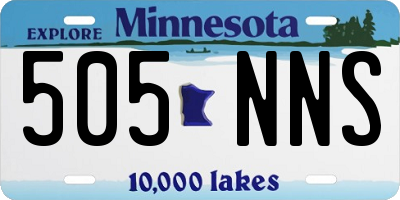 MN license plate 505NNS
