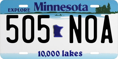 MN license plate 505NOA