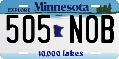 MN license plate 505NOB