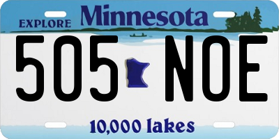 MN license plate 505NOE