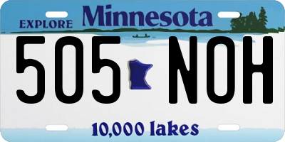 MN license plate 505NOH