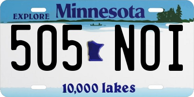 MN license plate 505NOI